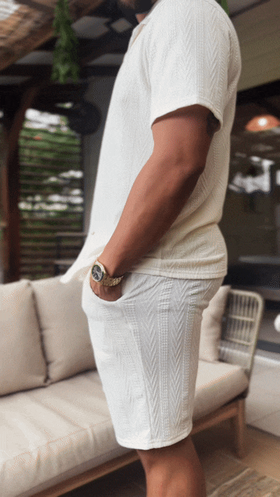 LIMYÈ • Ensemble chemise et short texturé