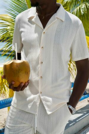 ensemble chemise short homme texturé san kod