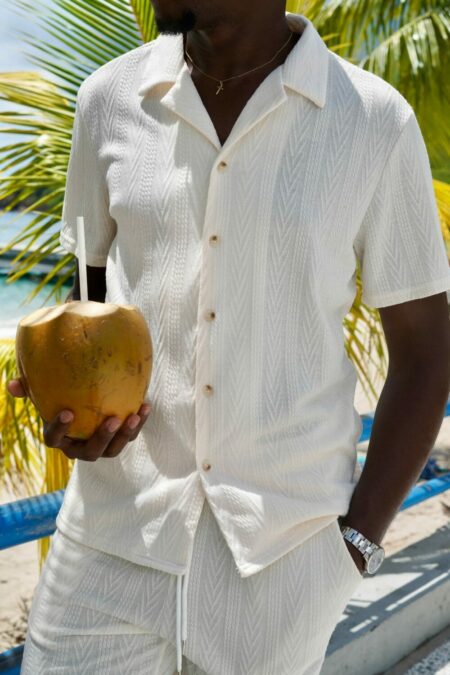 ensemble chemise short homme texturé san kod