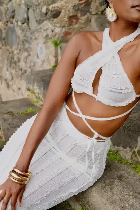 Kalina • Ensemble jupe longue et top texturé
