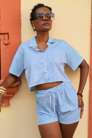 Oseyan • Ensemble chemise courte et short rayé