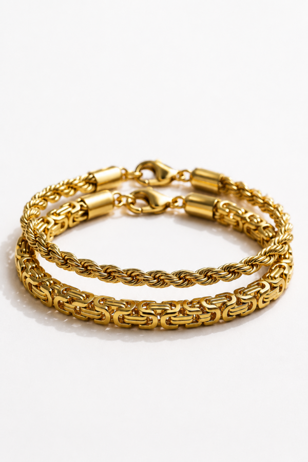 MIDAS • Set de 2 bracelets plaqués or 18K