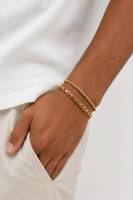 MIDAS • Set de 2 bracelets plaqués or 18K
