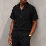KAKAO • Ensemble chemise et short côtelé - Noir