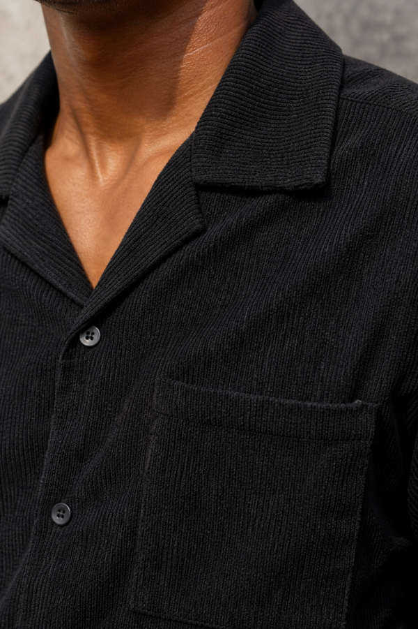 KAKAO • Ensemble chemise et short côtelé - Noir