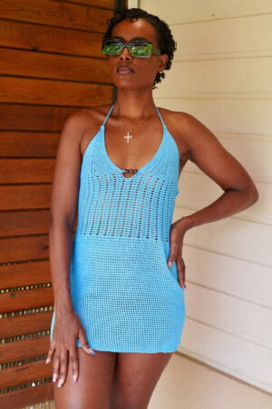 ALIZÉ • Robe courte en maille ajourée